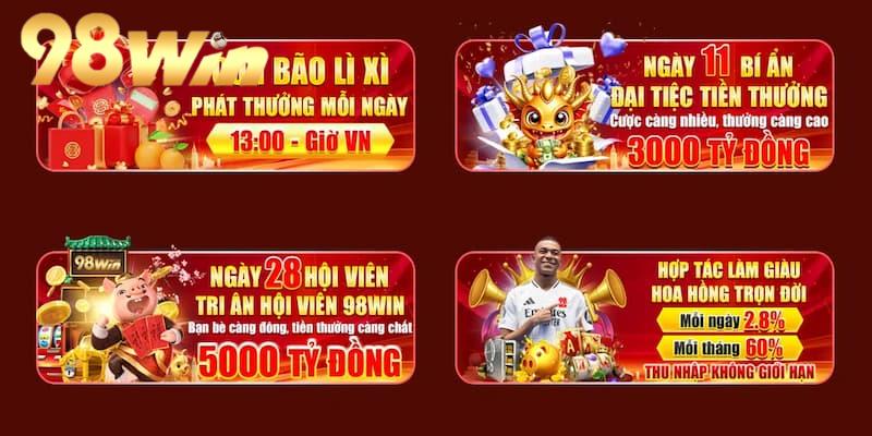 Khuyến mãi 98WIN phong phú và hấp dẫn